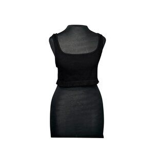Ribbed Black Crop Tank Top XL Aeropostale Viscose/Nylon/Spandex Blend